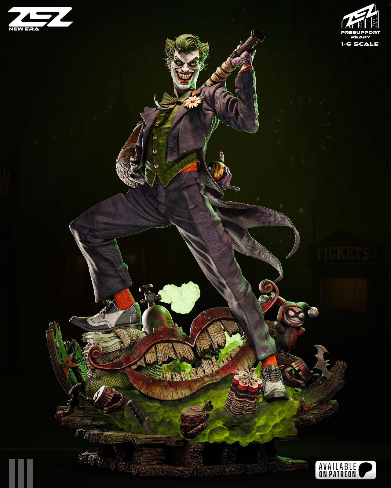 Joker Laughing Legacy Edition  1/6 Resin Statue  Unpainted DC Villain Display