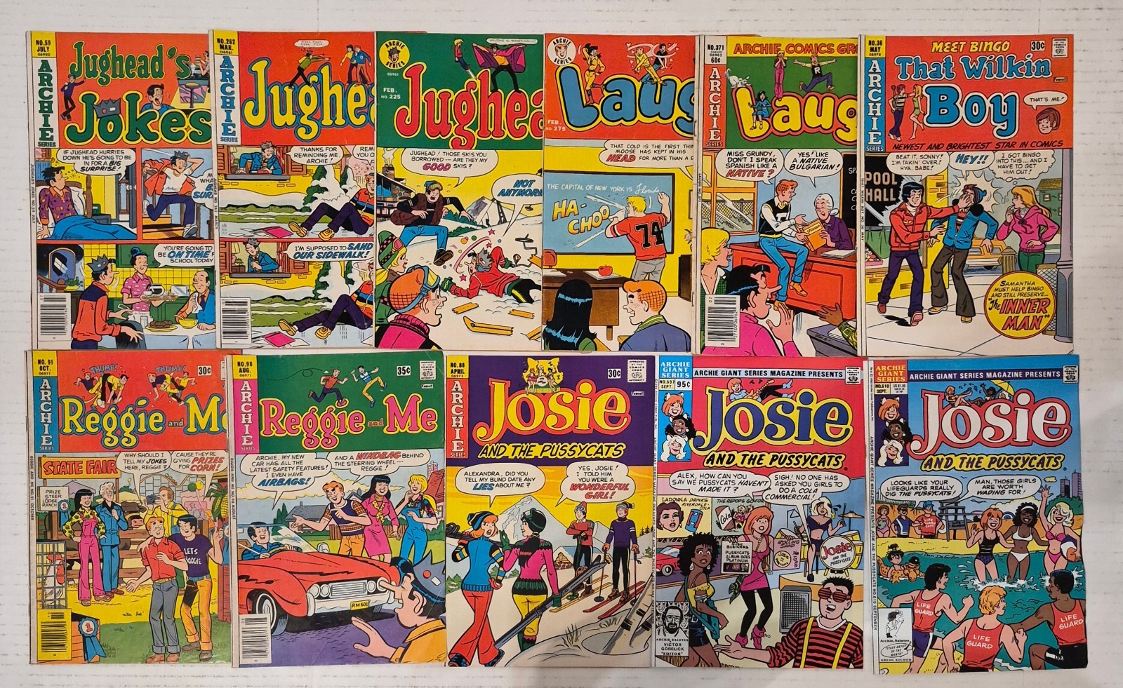 Archie Series Lot ☆11 VF- VG Josie, Laugh, Reggie and Me,Wilkins 1974 Bronze Age