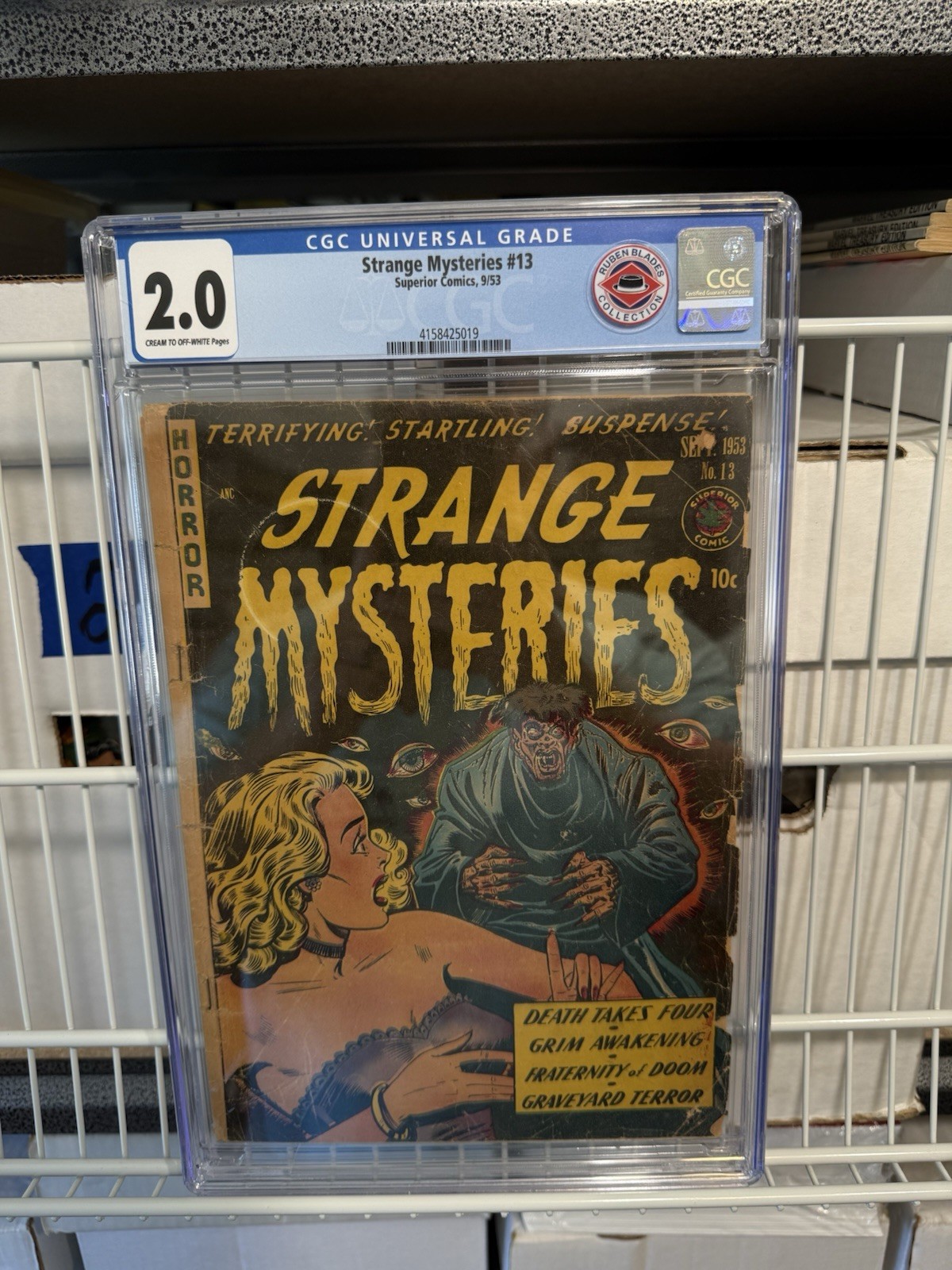 Strange Mysteries #13 CGC 2.0 1953 Ruben Blades Collection Pre Code Horror PCH