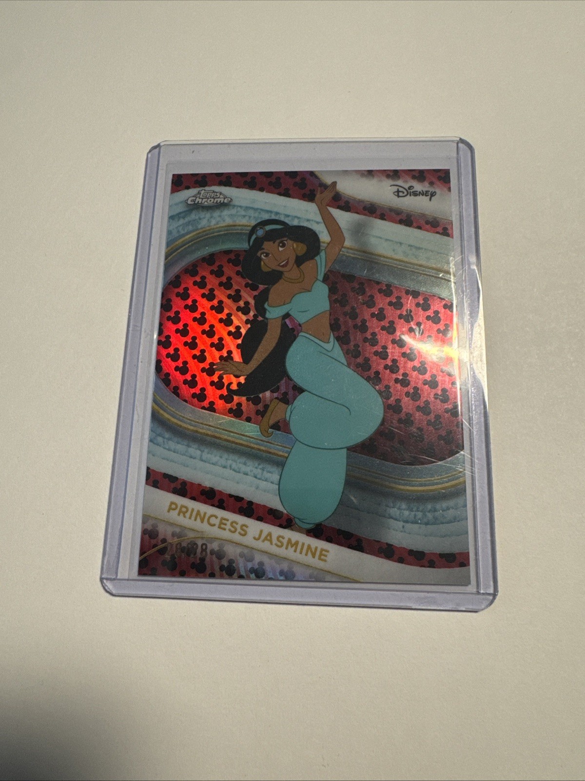 2025 Topps Chrome Disney Princess Jasmine Mickey Mouse Refractor 28 /28 