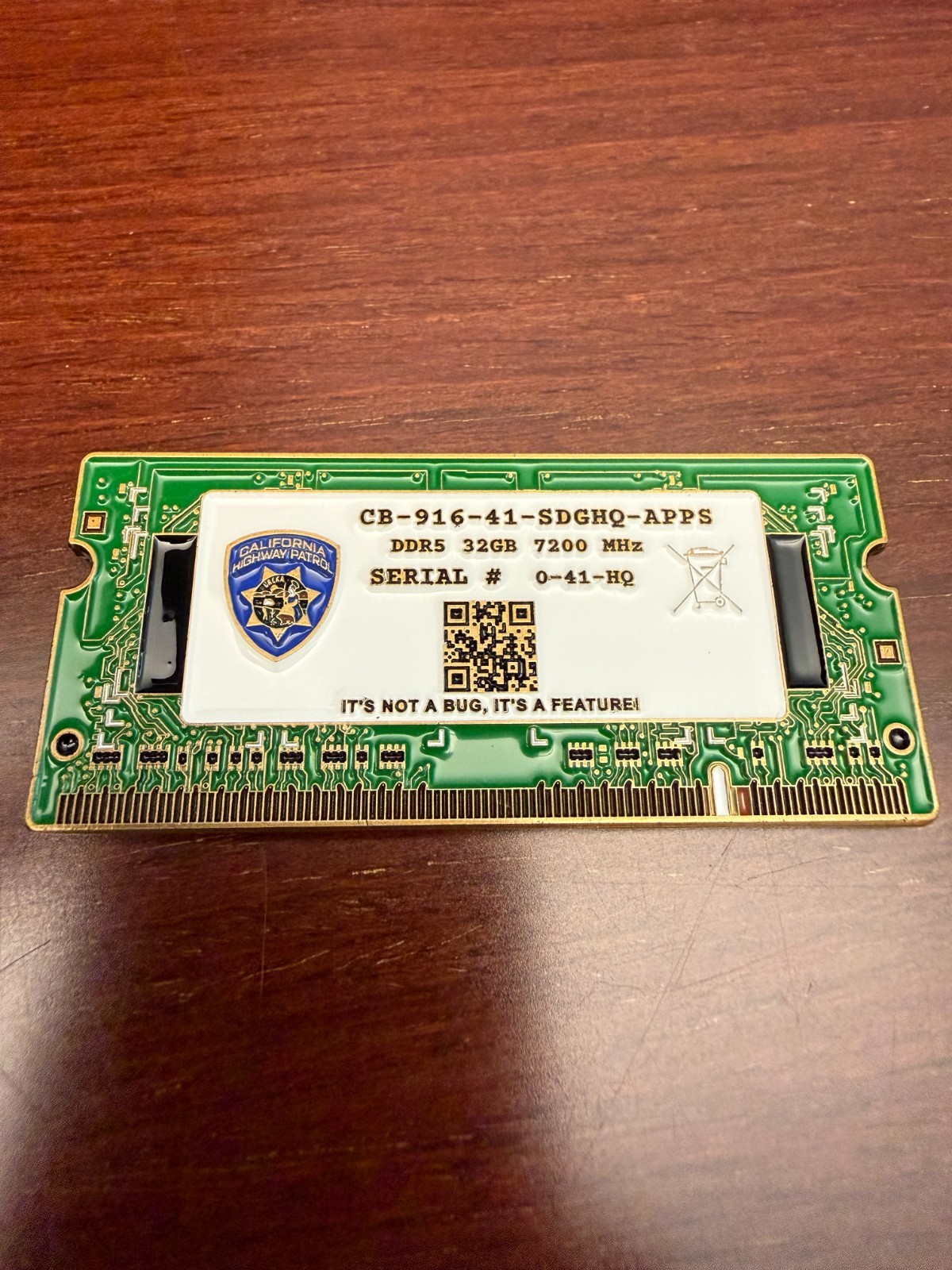 California Highway Patrol Software Development Group RAM Challenge Coin