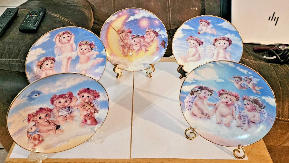 Vintage Dreamsicles Cherub Angel Plates Hamilton Collection Kristin Haynes Qty.5