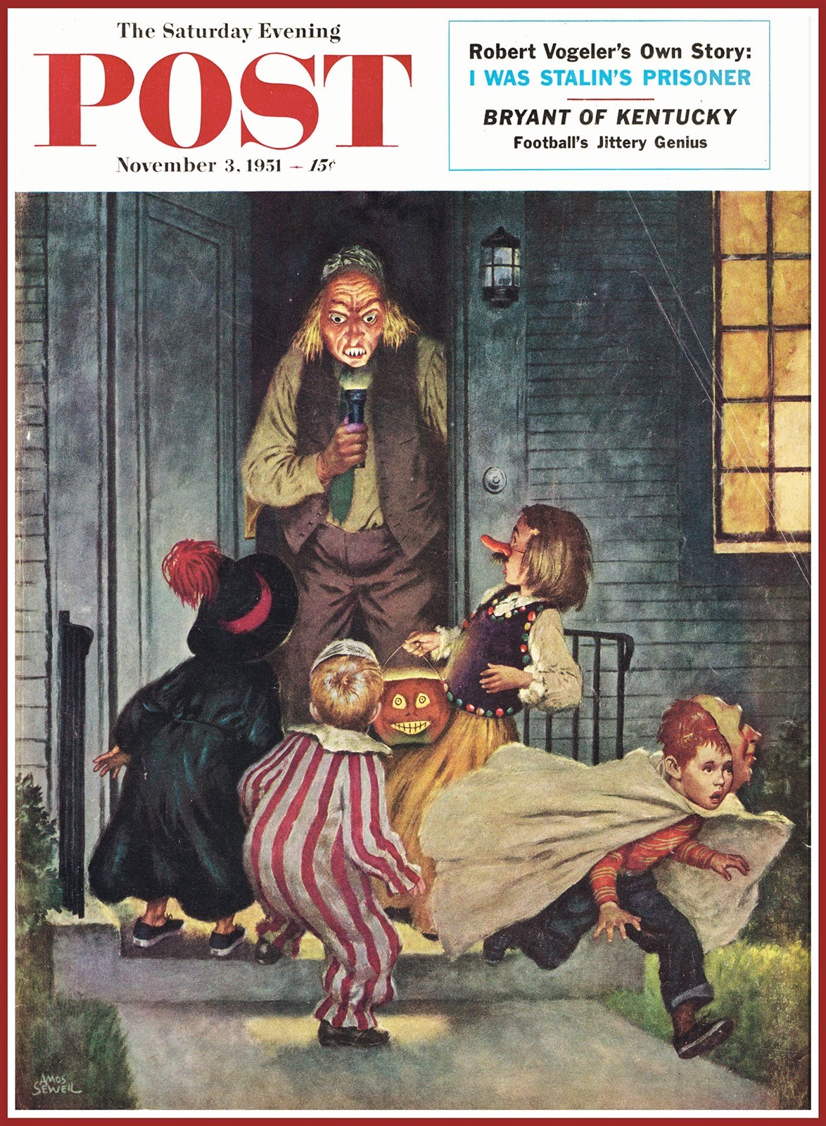 HALLOWEEN POSTER 1951 POST MAGAZINE COVER 11