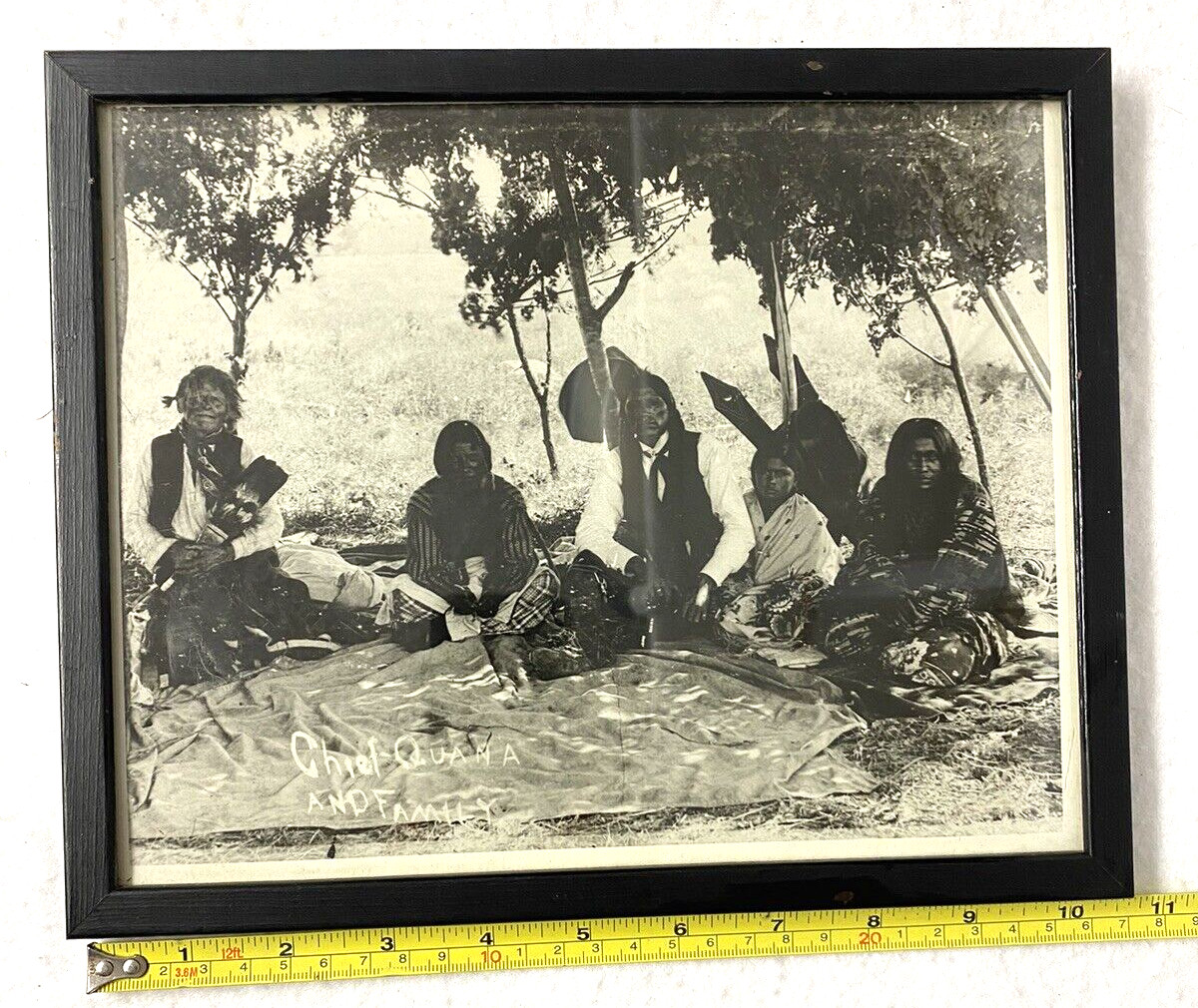 VINTAGE 1893 CHEIF QUANAH PARKER&FAMILY CAMP PHOTOGRAPH,NATIVE AMERICAN,8x10