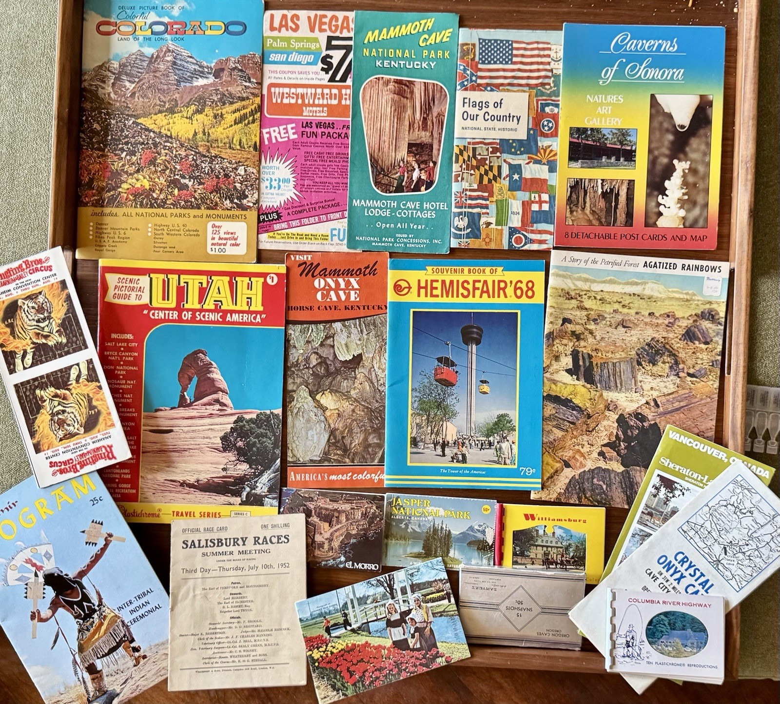 Vintage 1950s-1970s Travel Ephemera Lot of 20 Brochures Post Cards More
