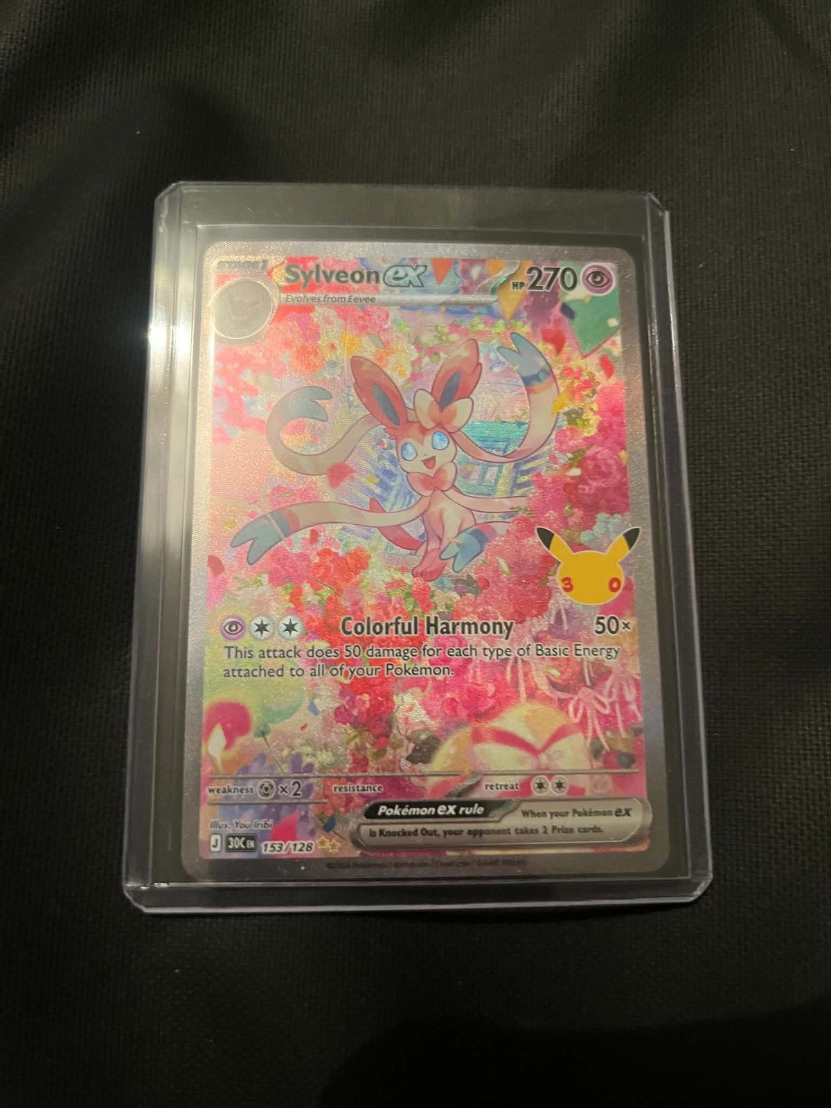 Pokémon TCG Sylveon EX 153/128 Generations Full Art Holo 30th anniversary