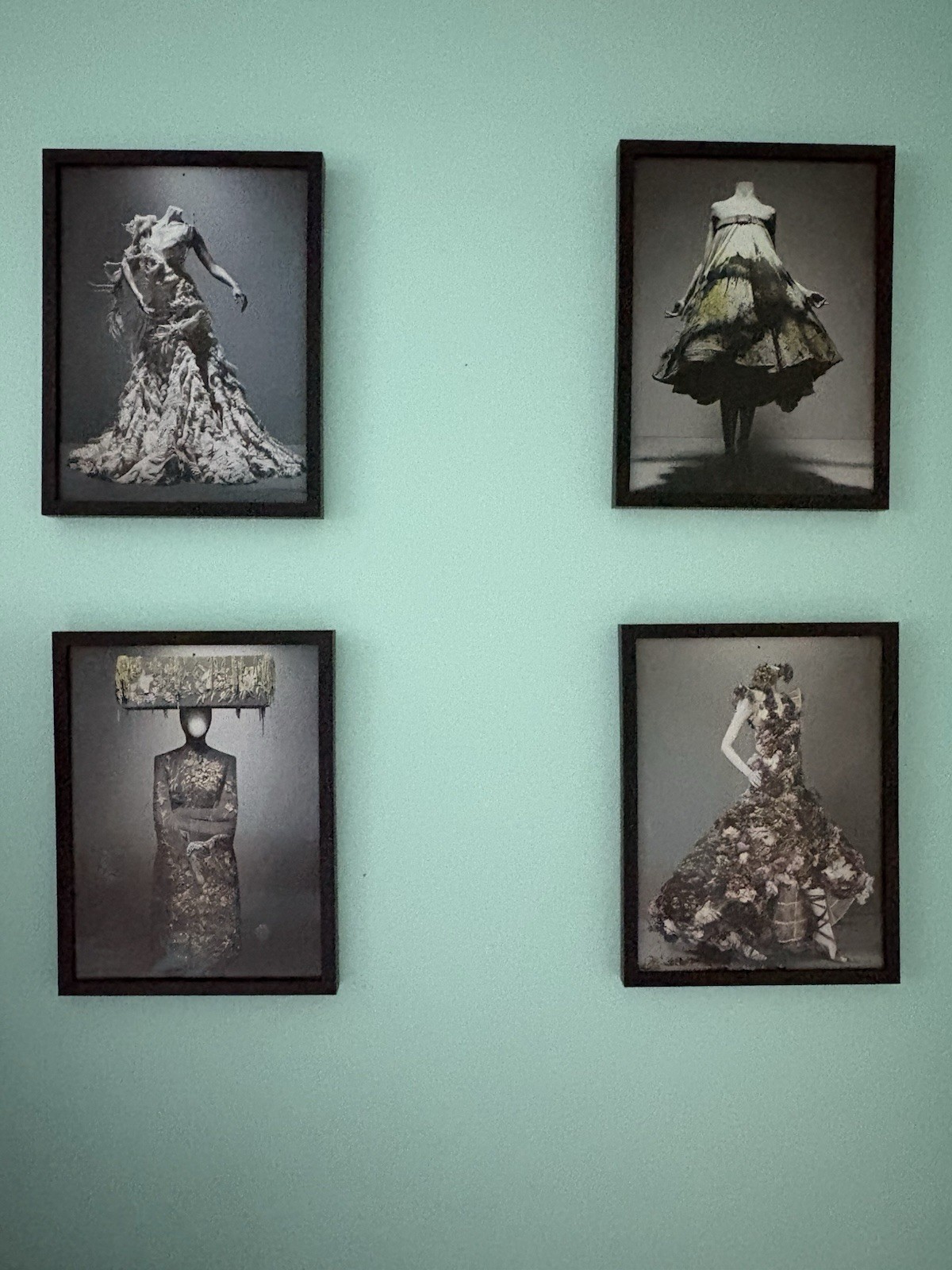 Six Framed Alexander McQueen Fashion Photo Prints 17” x 13” Each