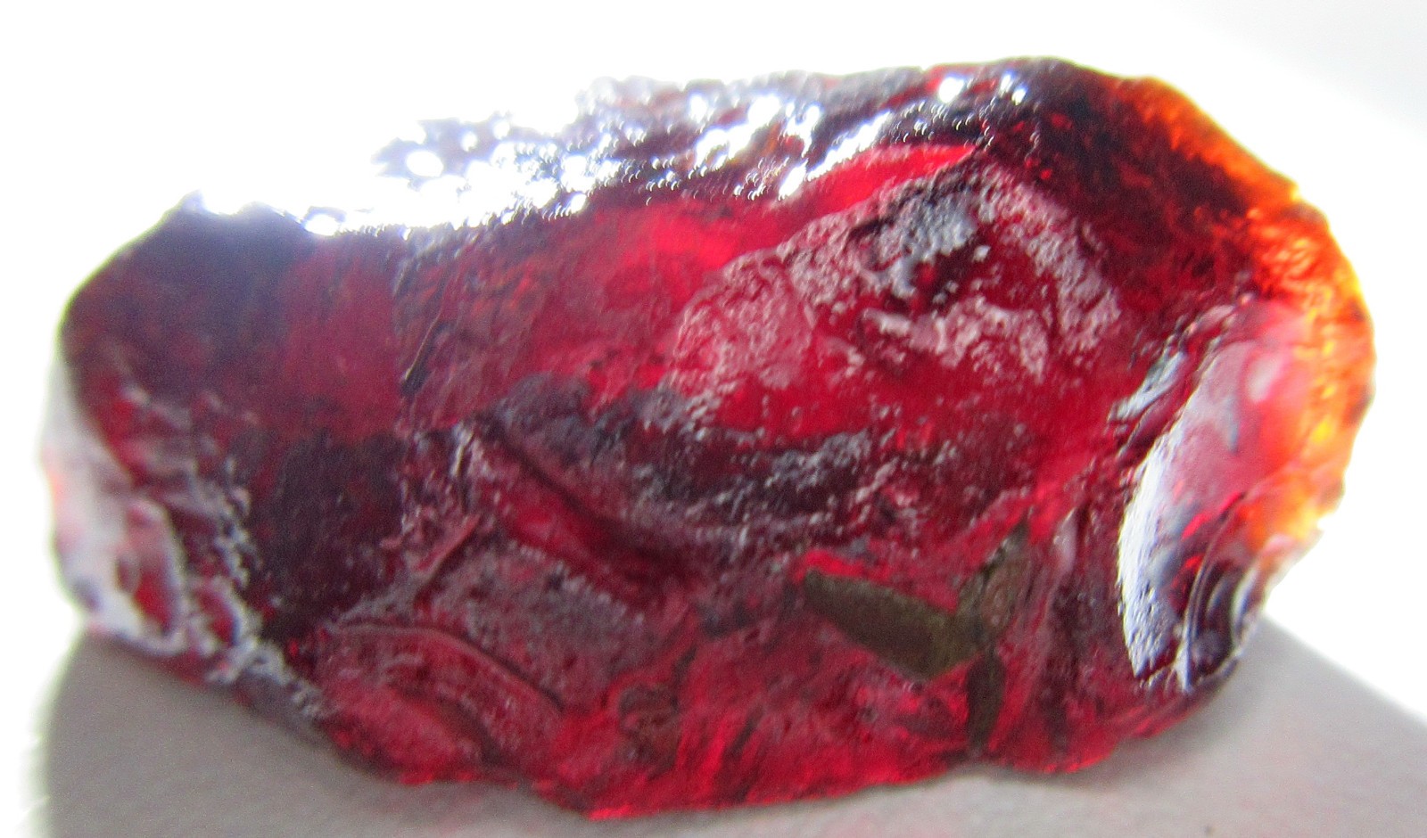 Deep Red Natural Facet Rough From Mozambique 15.95 Crt