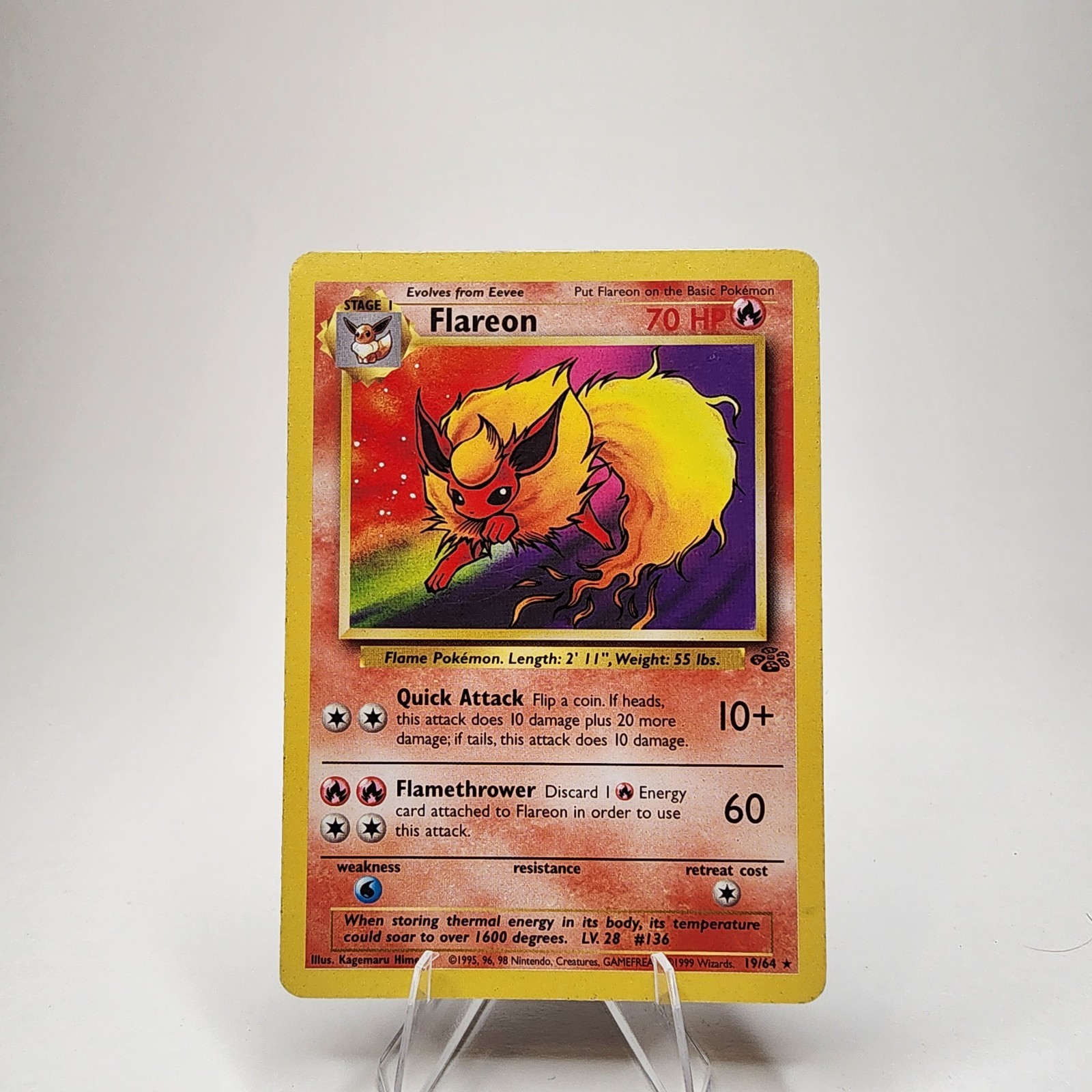 Flareon 19/64 Rare Jungle Set Non-Holo Pokemon TCG 1999