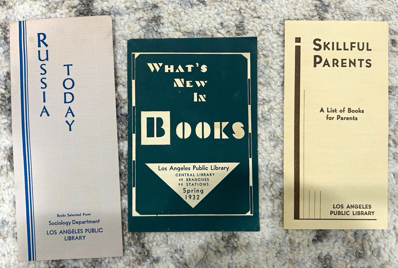 1932 Los Angeles Public Library Lot 3 Booklets Russia Today, What\'s New in Books
