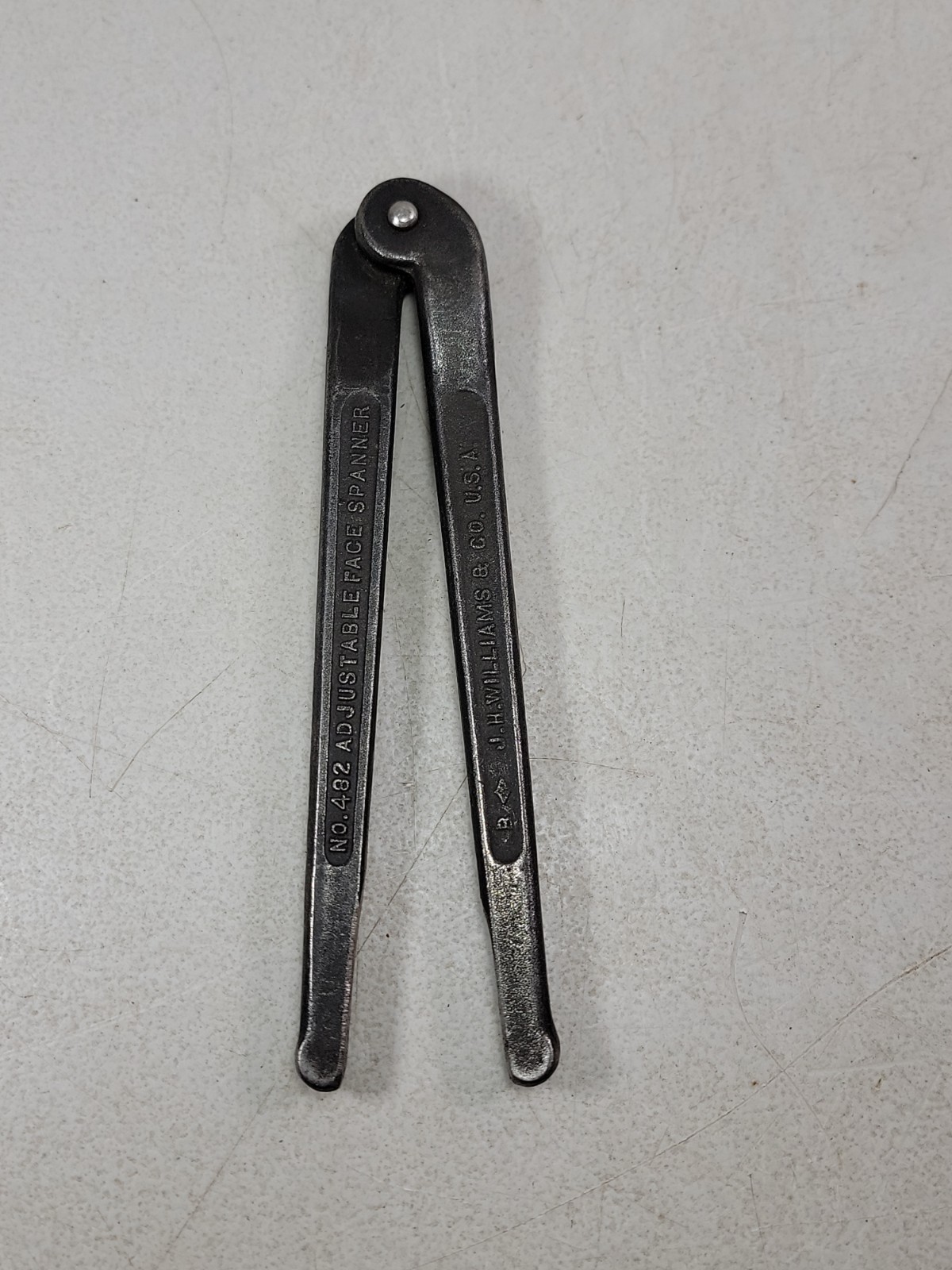 Vintage J.H. Williams Co No 482 Adjustable Spanner Wrench Squared Ends See pics