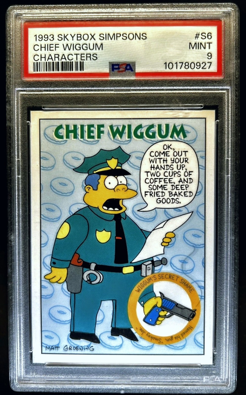 🌟😅🤣1993 SKYBOX THE SIMPSONS CHIEF WIGGINS PSA 9😅🤣🌟