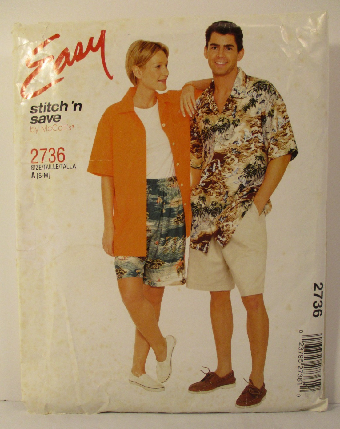 McCall's Easy Stitch 'n Save Pattern 2736 Shirt Shorts Sz Sm-Med Cut Complete