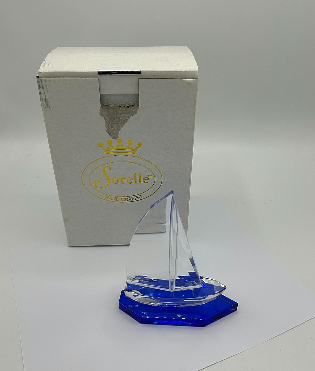 Sorelle Crystal SAILBOAT Clear Cobalt