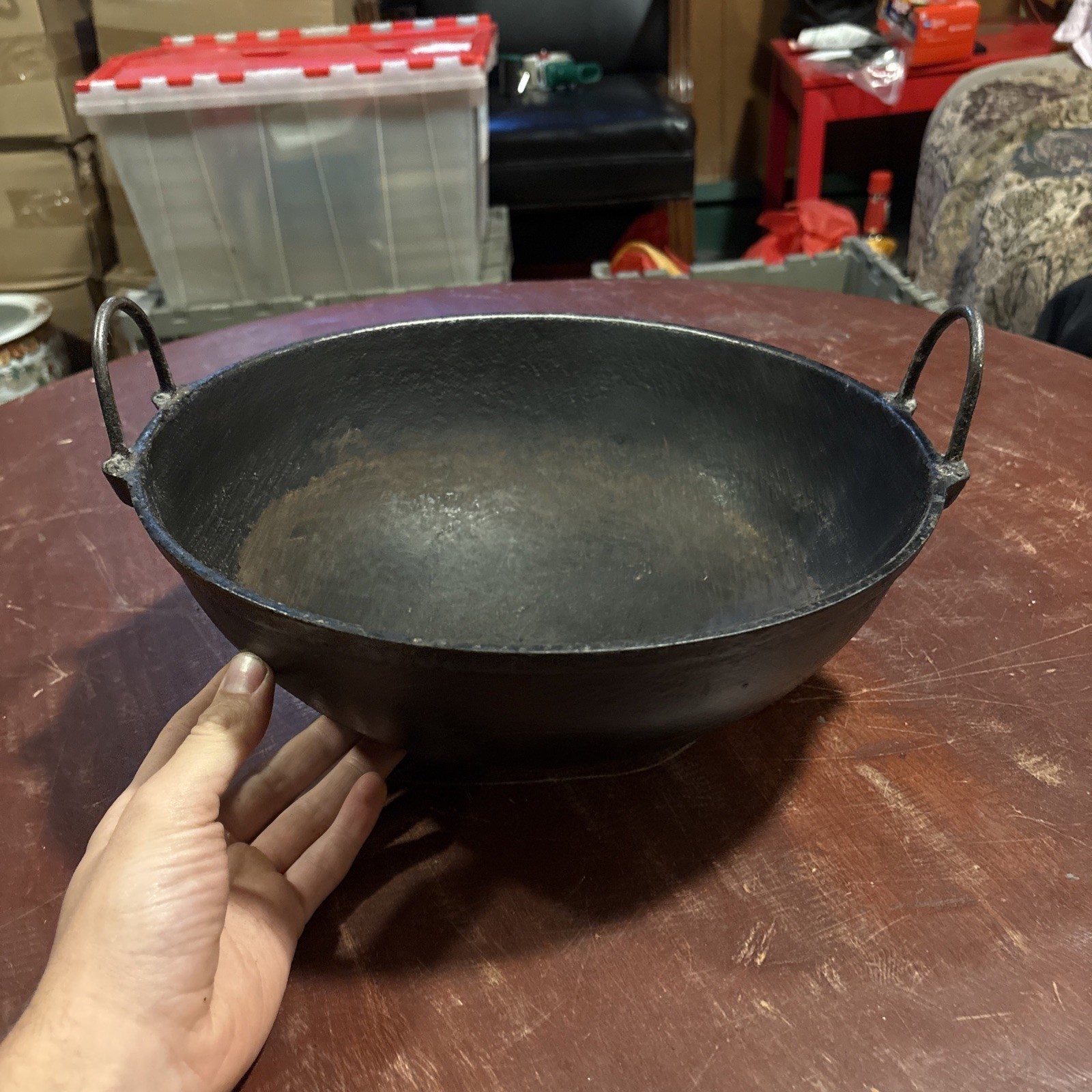 RARE Antique #5 Cast Iron Scotch Bowl