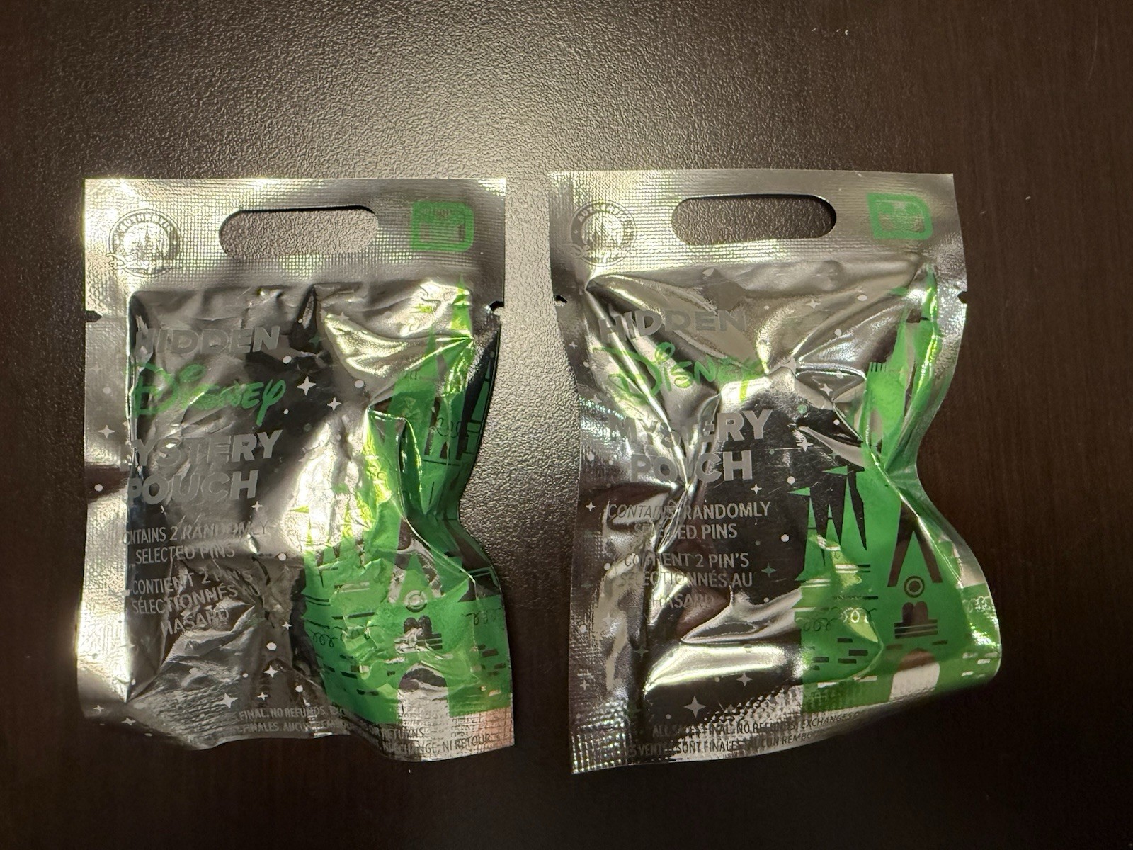 Disney Parks Pins Green Hidden Disney 2 Pin Mystery Pouch Sealed Set Of 2 NWT