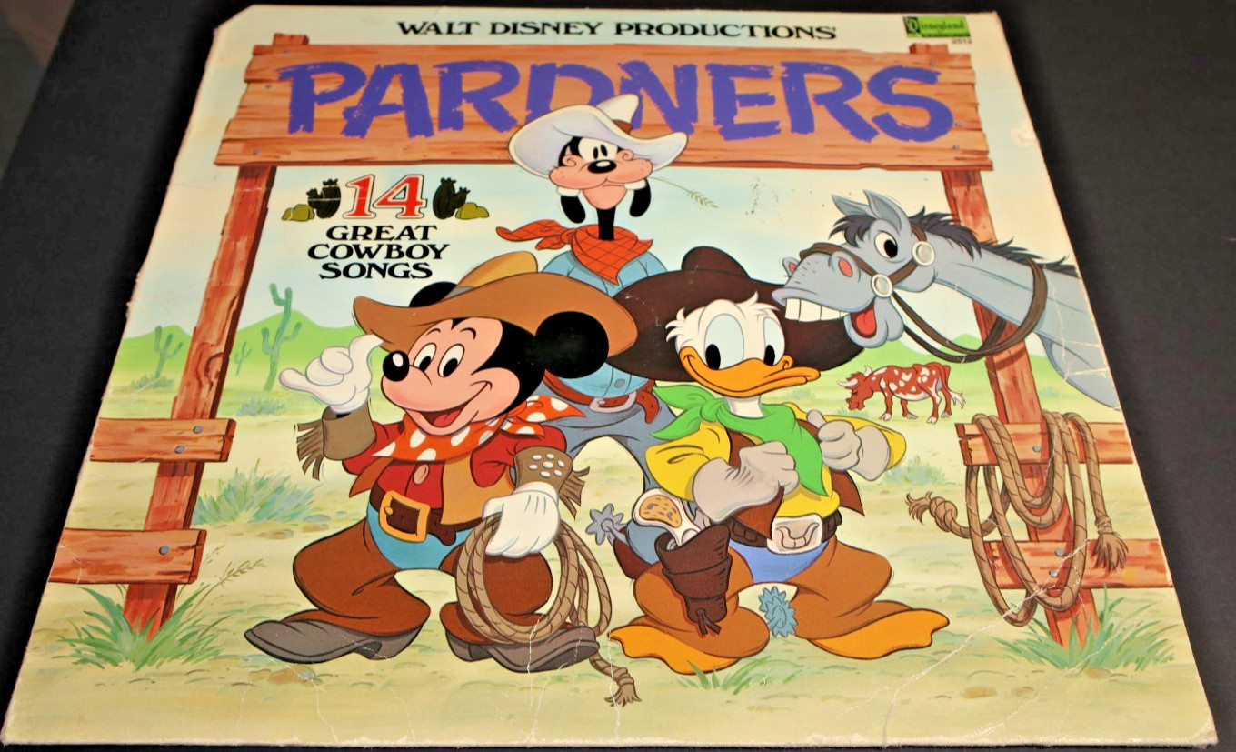Walt Disney Productions Pardners Disneyland Records Vinyl LP 14 Cowboy Songs