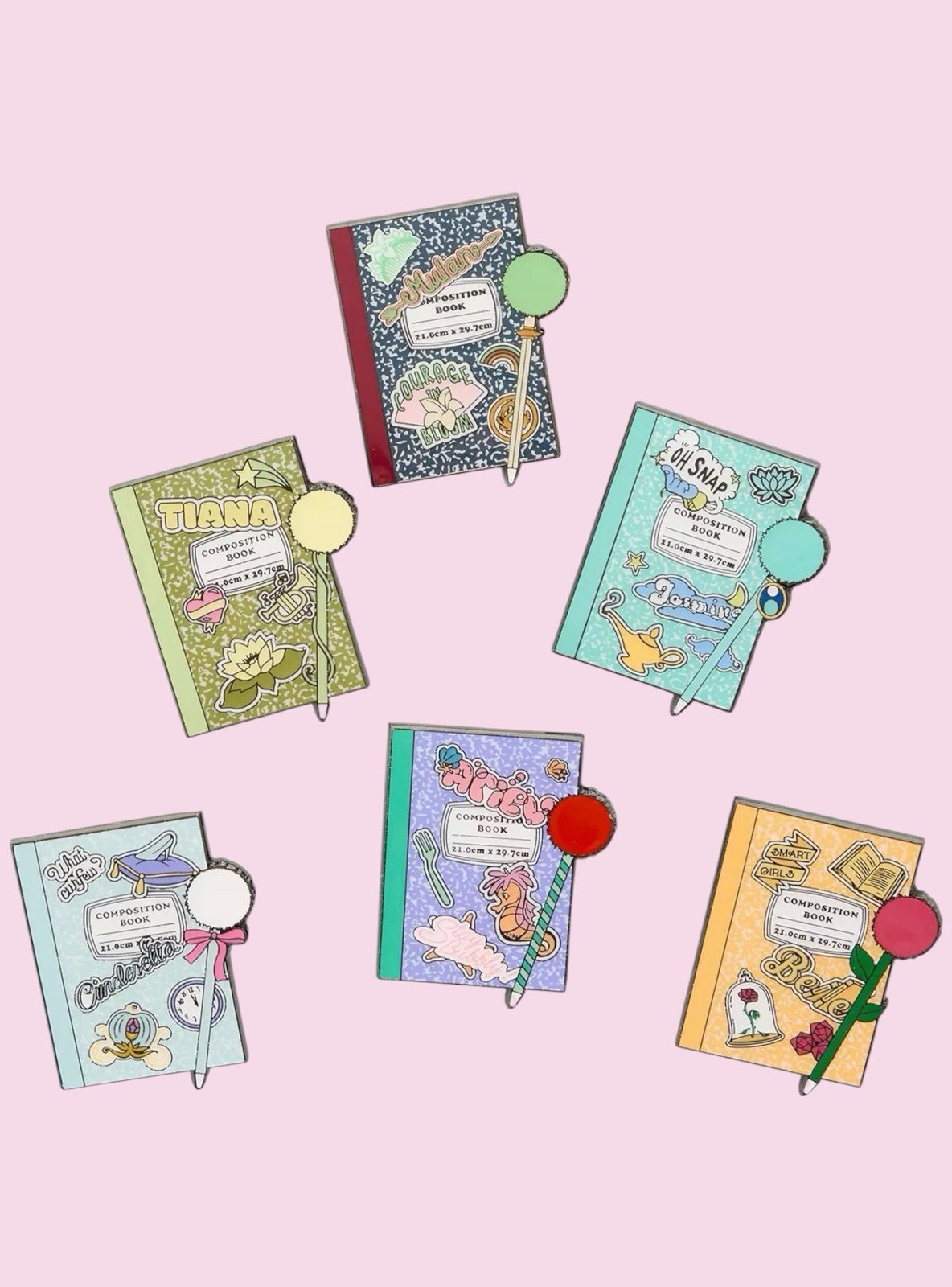Loungefly Disney Princess Notebook Blind Box Enamel Pin - Full Set 6