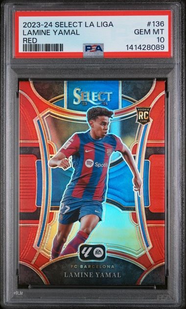 2023-24 La Liga Select Lamine Yamal #136 Red (RC) PSA 10