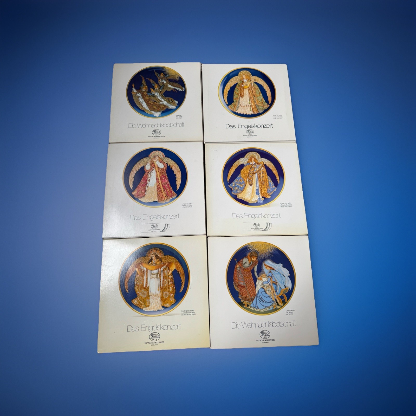 Hutschenreuther Angels and Christmas Messages Set of 6 William Charlotte Hallett