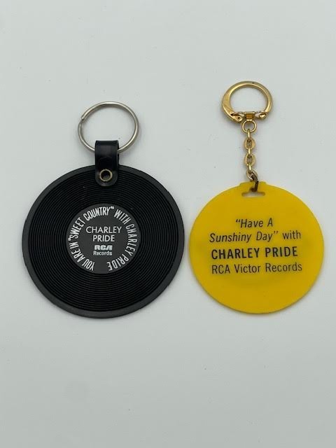 Vintage Charley Pride RCA Victor Records Promotional Keychains Lot of 2
