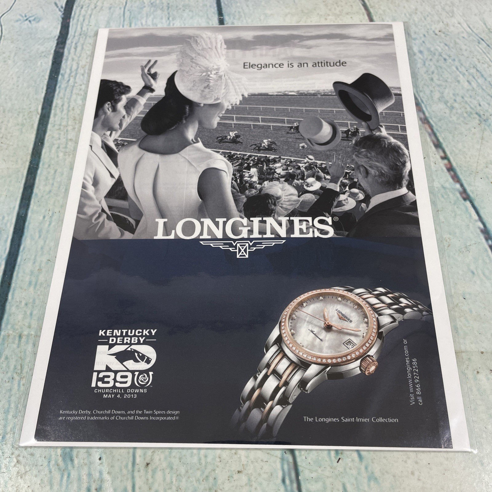 2013 Longines Luxury Watch KY Derby Print Ad/Poster Pinup Promo Art Magazine Pg