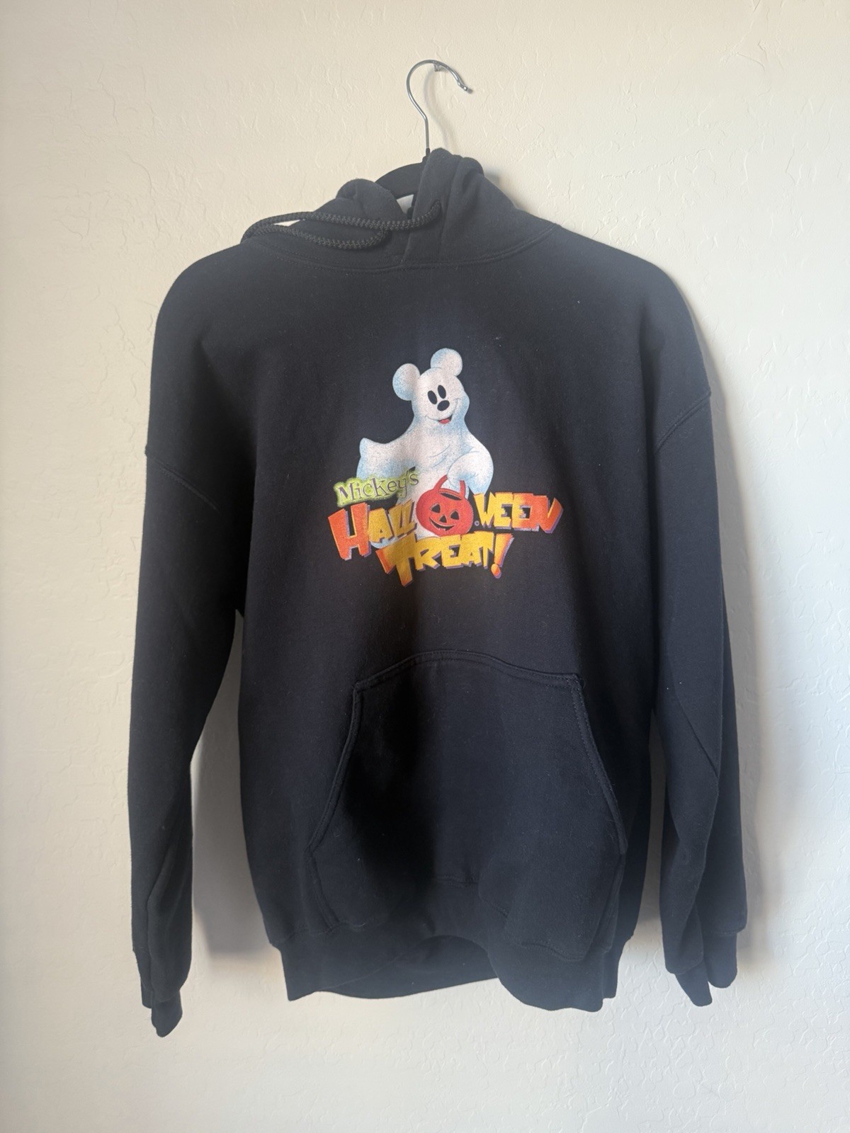 Vintage Disney Parks Halloween Mickey Hoodie Sweatshirt Medium