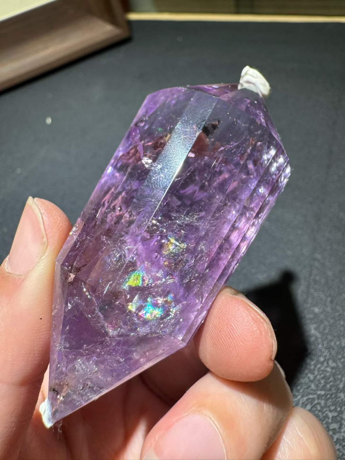 90g Natural Amethyst Quartz Double Point Crystal Mineral Specimen Reiki Decor
