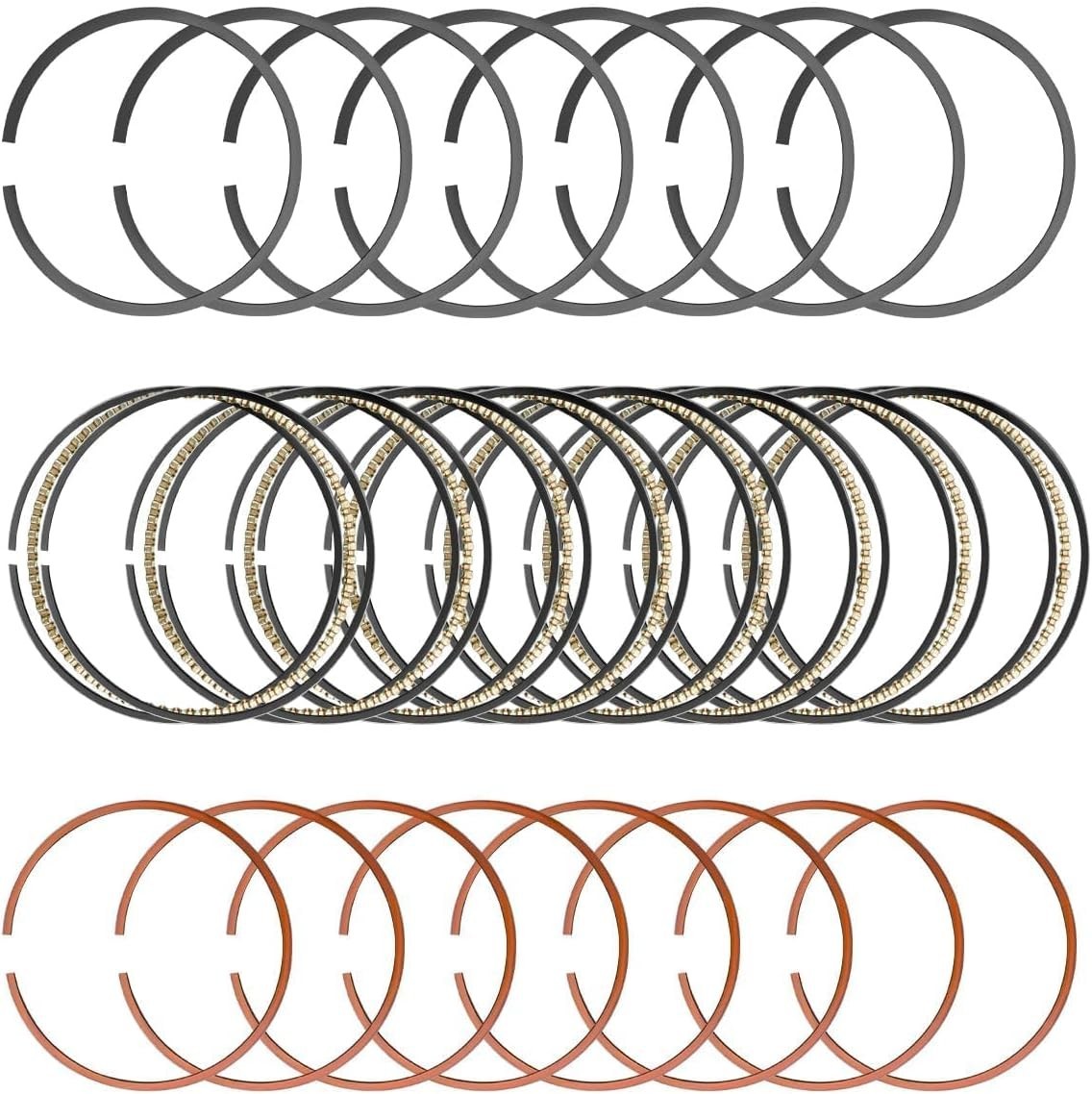 Moly Piston Rings Kit 2M4978 Fit for Chevy GMC LC9 LS4 4.8L 5.3L 1999-2015 8-Cyl