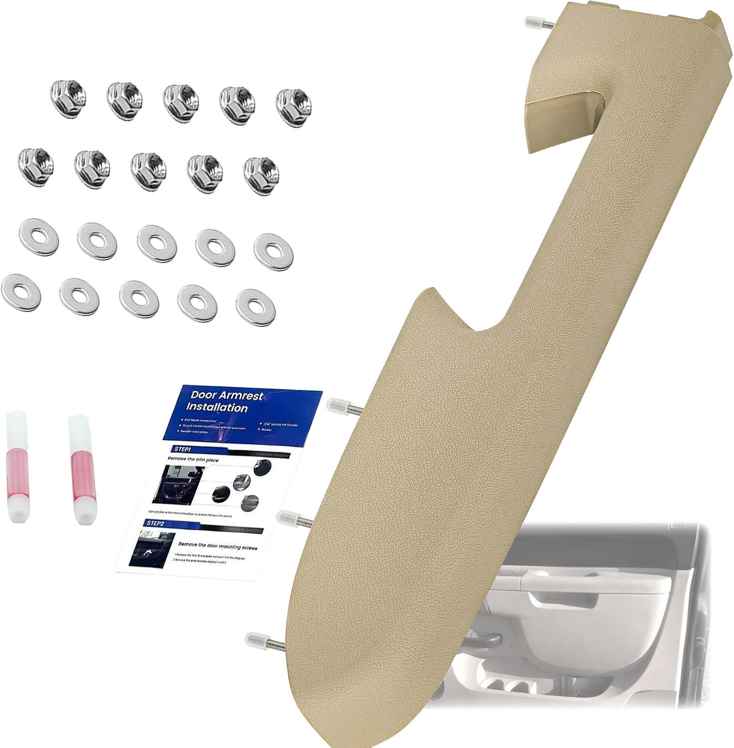 22818465 Front Left Driver Side Armrest Repair Kit Tan Fit Compatible with Chevy