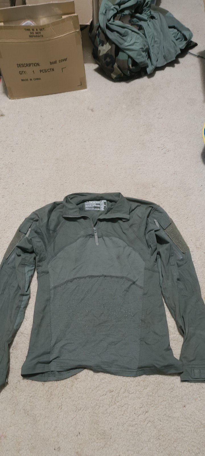 MASSIF Advanced 1/4 Zip Combat Shirt Sage Green Size SMALL Flame Resistant
