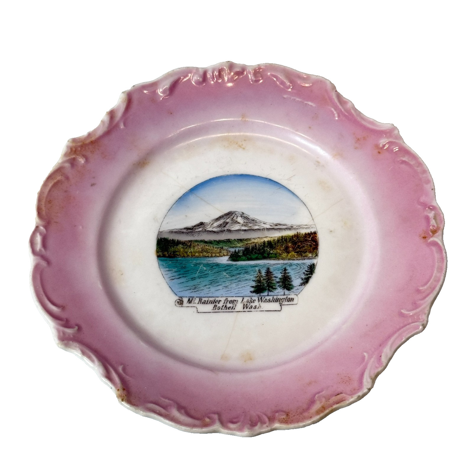 BOTHELL Mt Rainer WA WASHINGTON Antique Souvenir RARE China Dish Plate