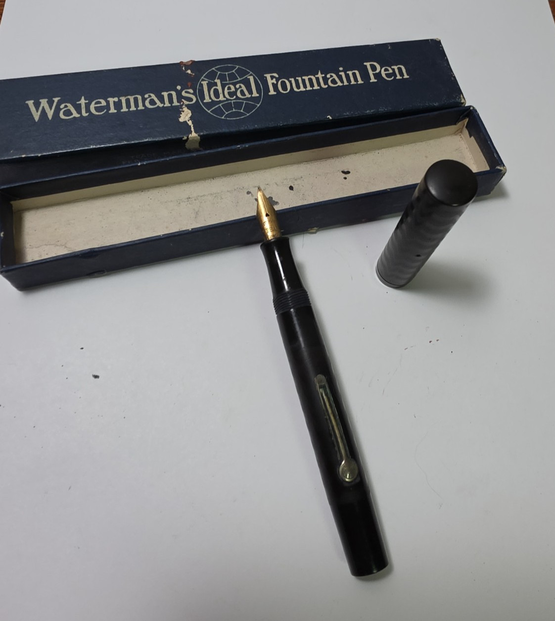 1903 Hard Rubber Waterman Ideal Fountain Pen W/ Original Box JRR3