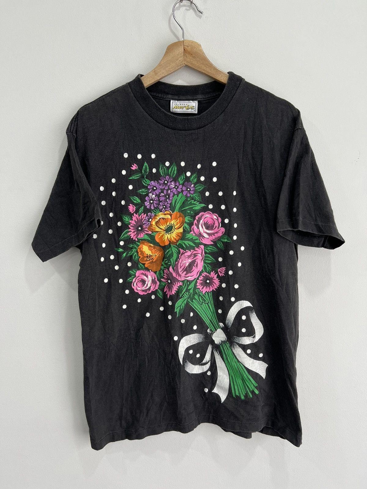 Vintage Floral Bouquet Flowers Tee Shirt L