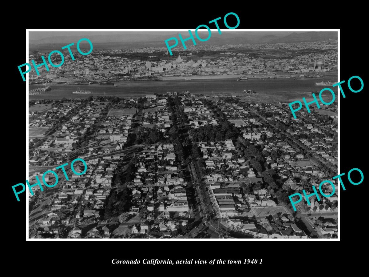 Coronado California Aerial View Of The Town c1940 2 Old Large Historic Photo