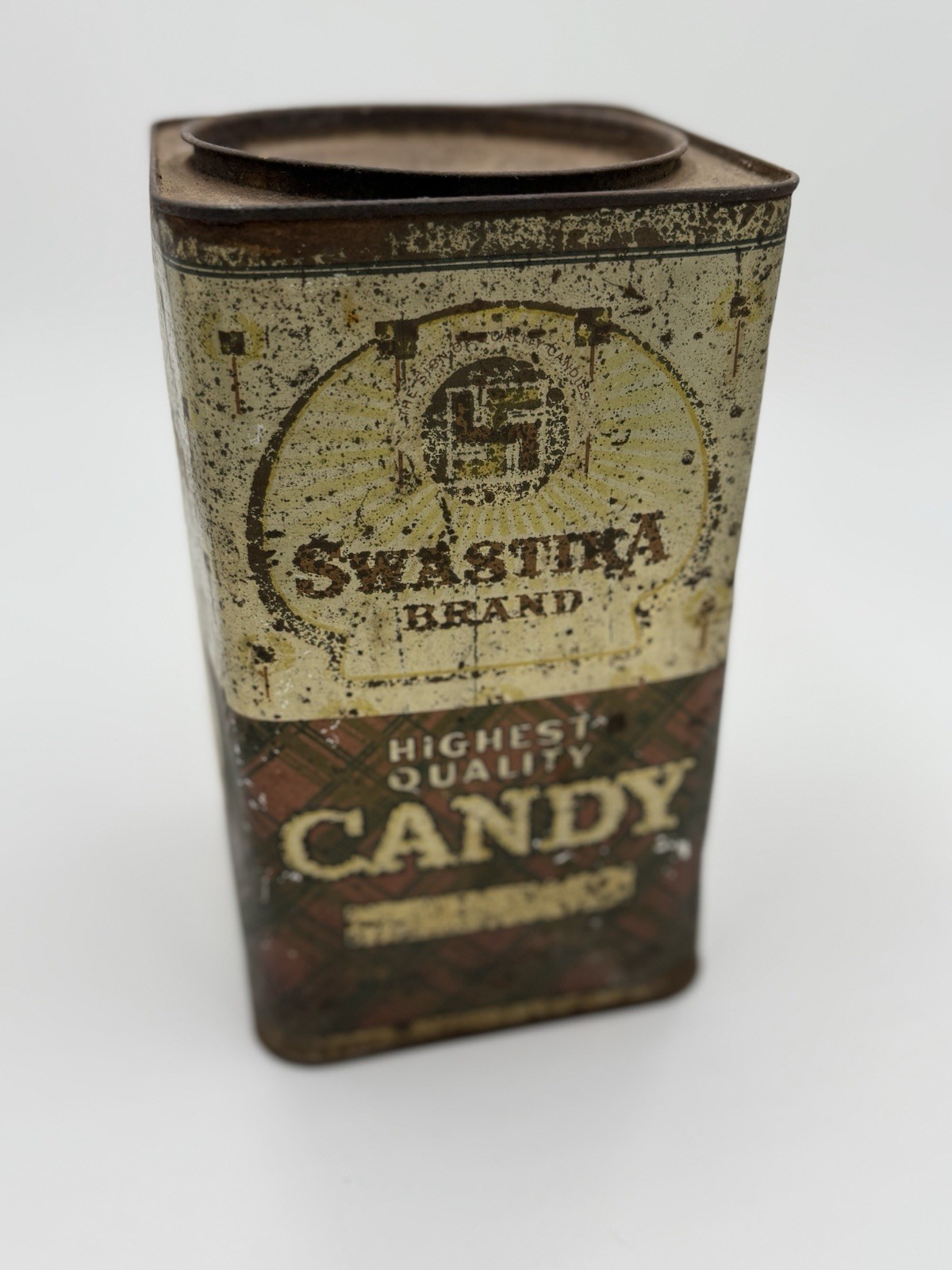 Rare Pre-WWII Swastika Brand Candy Tin – Pacific Coast Candy Co., San Francisco
