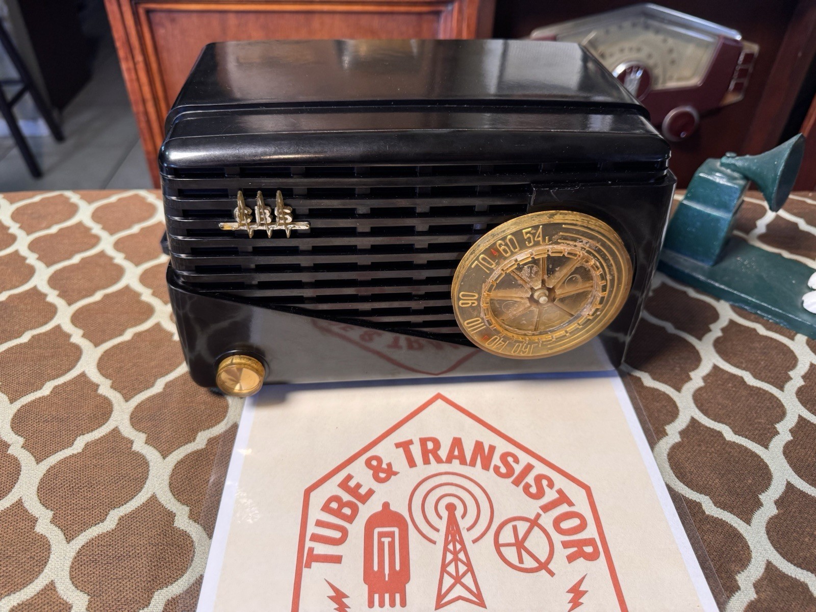RESTORED Vintage 1955 CBS Columbia 5155 Radio - EBONY Bakelite - BLUETOOTH & AUX