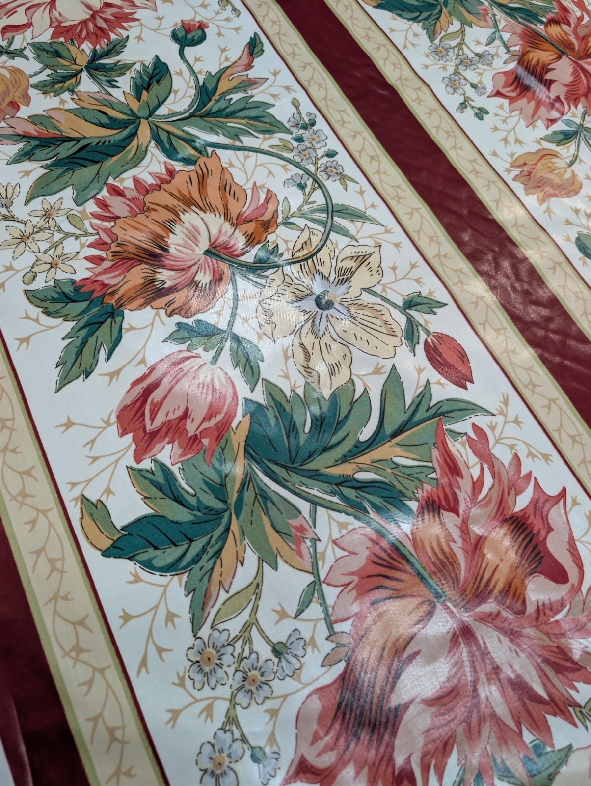 #2 Vtg 10 Yds A Ramm Caprice English Glazed Chintz Floral Fabric Material Yards