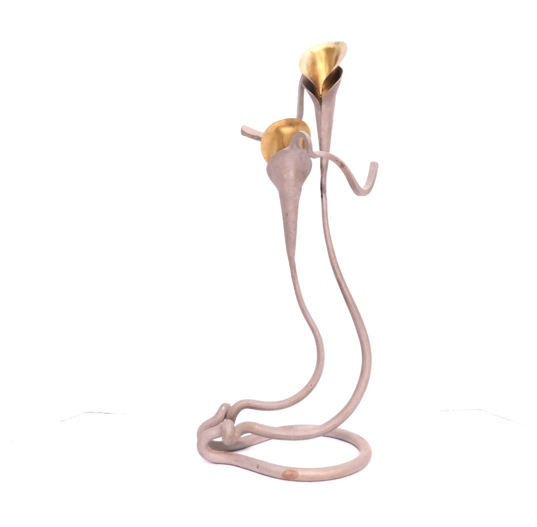 Large Vintage Sculptural Calla Lily Candlestick Wall Sconce by Jack Brubaker