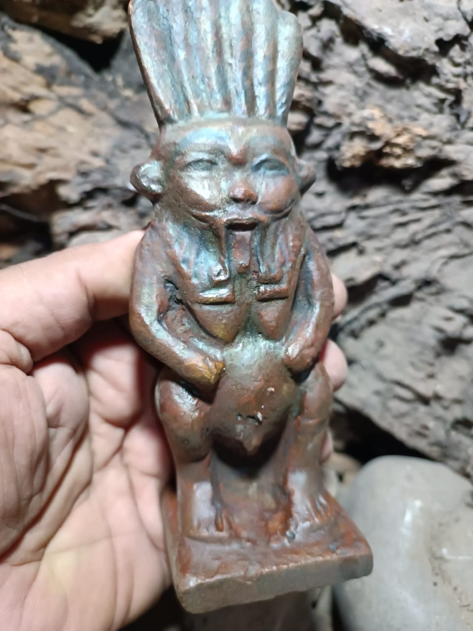 Rare Ancient Egypt God Bes Statue Pharaonic Unique Antique Mythology 552 BC