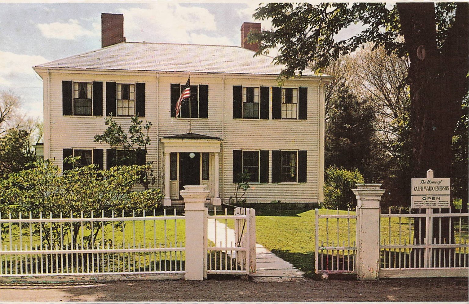 Emerson House Concord MA Ralph Waldo Emerson Home Plastichrome Postcard