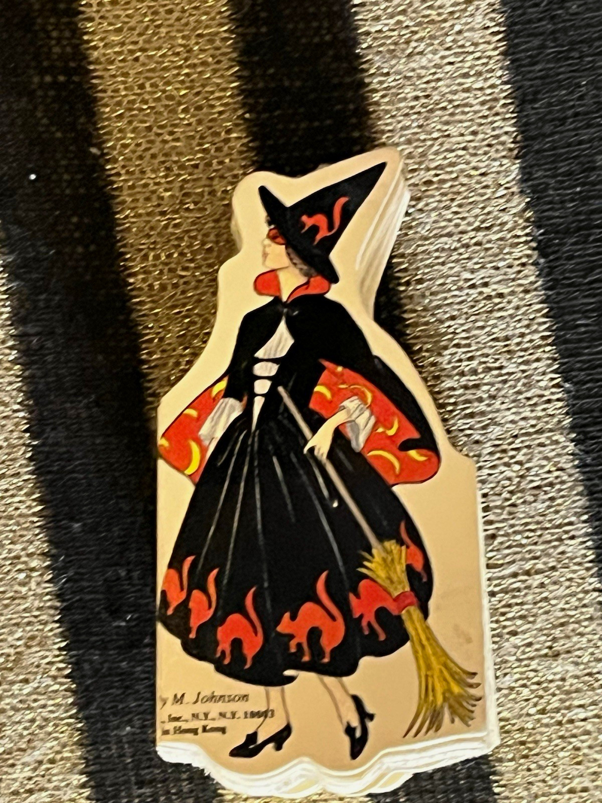Vintage 1993 B Shackman Halloween Witch Garland Streamer Judy M Johnson Art Deco