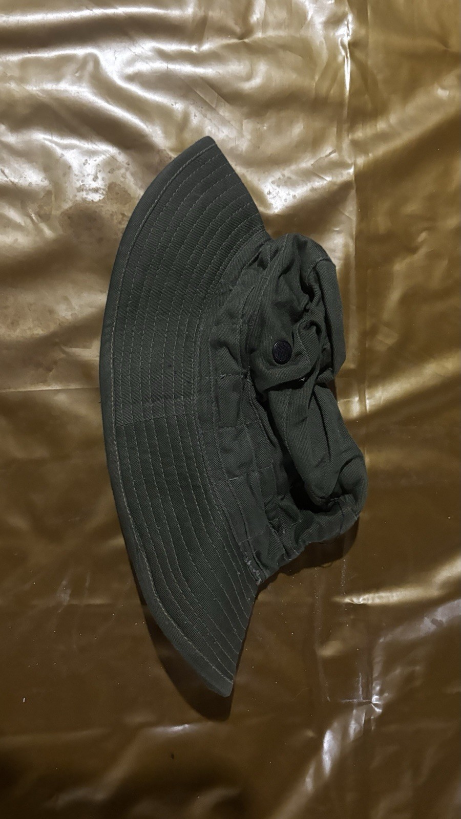 Vtg 1960 NOS British Army Green Cotton Boonie Hat 6 1/2 60s Daisy Mae
