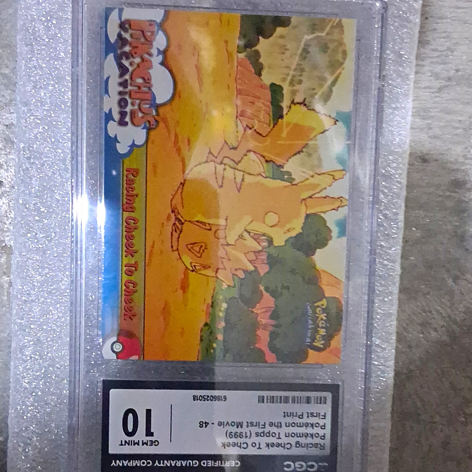 Topps 1999 Pokémon First Movie First Print #48 Racing Cheek to Cheek