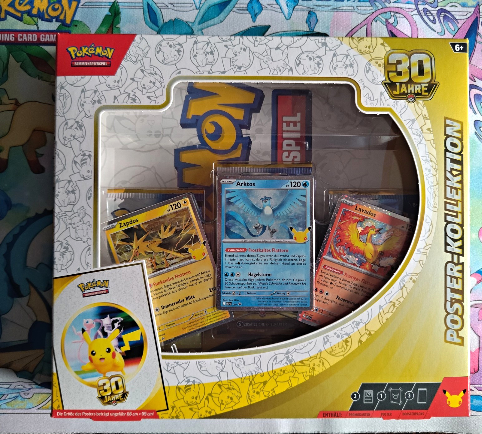 Pokemon TCG Poster Collection 30th Anniversary DE Promos Arktos Zapdos Lavados 6+