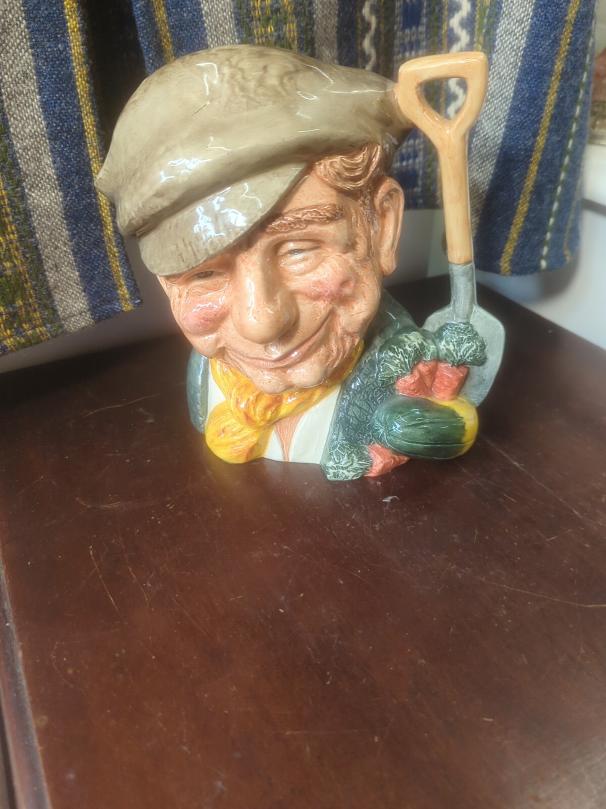 Large English Royal Doulton Toby Mug The Gardener Planter Vase