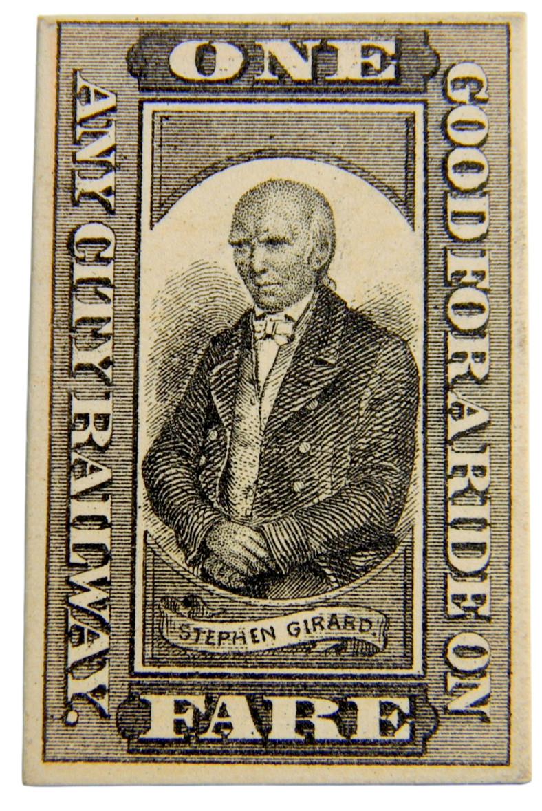 c.1880s Ridge Avenue Passenger Railway Stephen Girard Transit Ticket