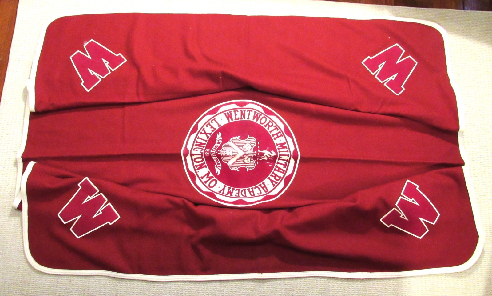 Vintage Wentworth Military Academy Lexington MO Stadium Blanket Throw 1960\'s