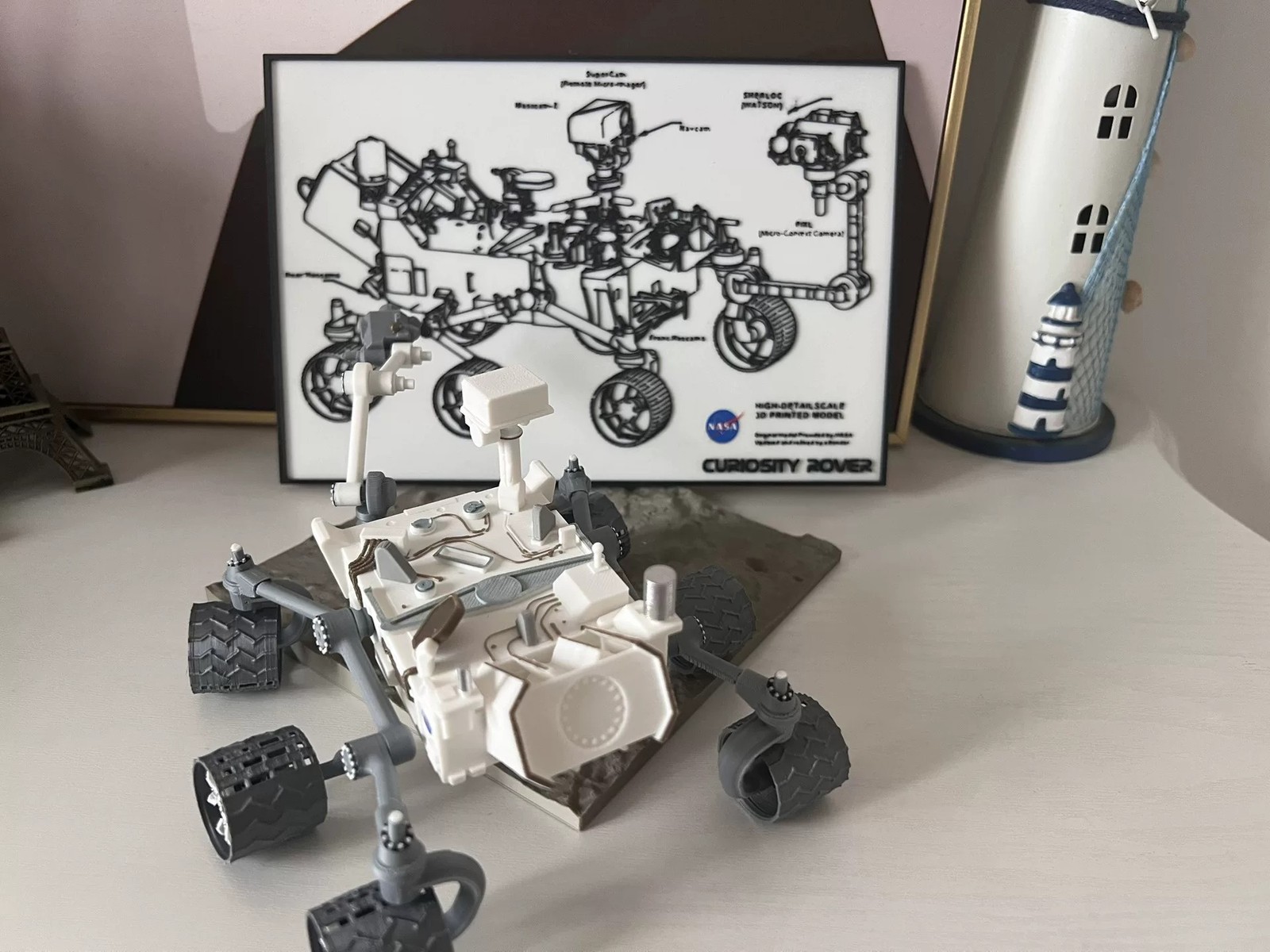 3D 1/24 Scale NASA Curiosity Mars Rover Static Model Finished Product