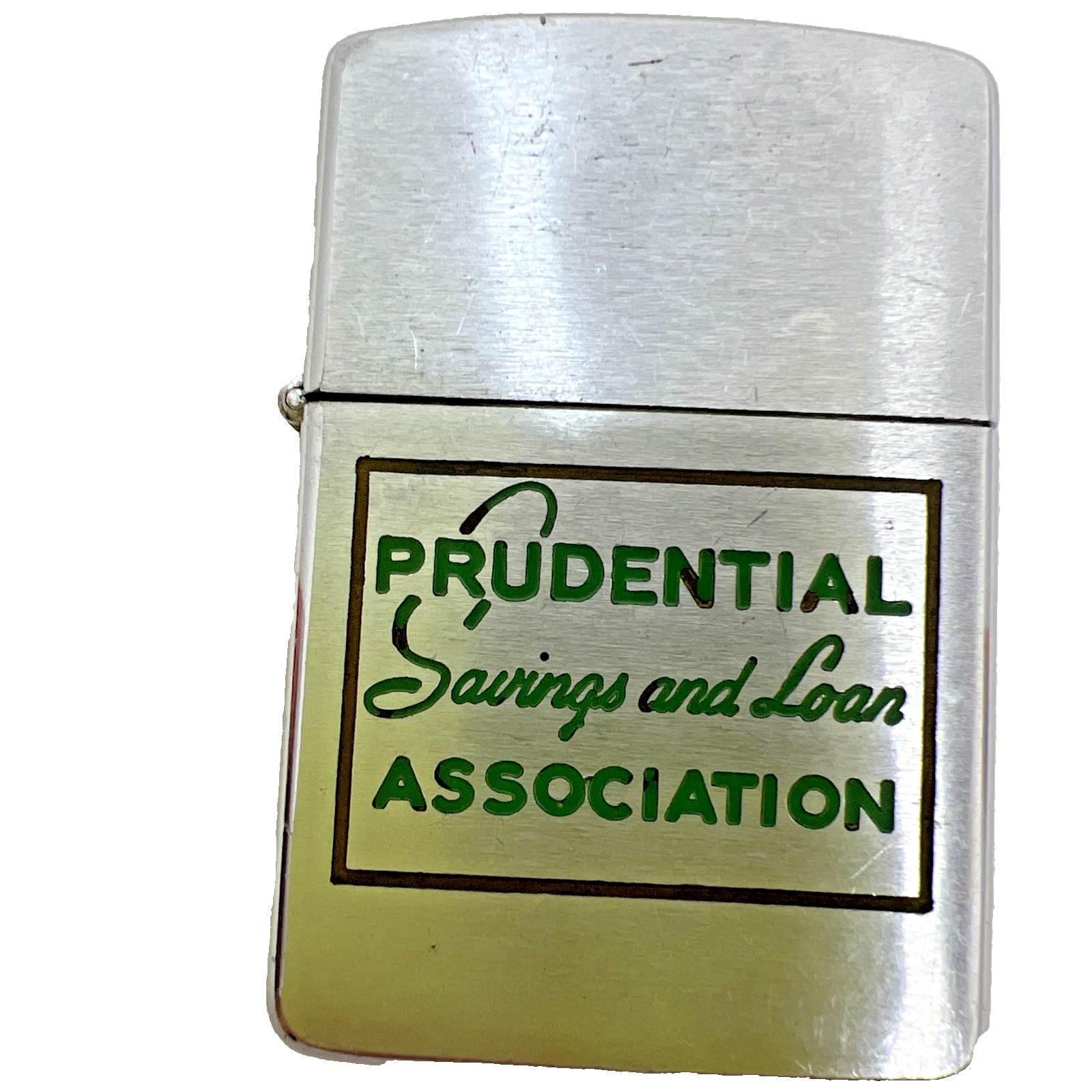 ZIPPO Vintage Lighter Etched with paint RARE Prudential Savings and Loan Ass'n.